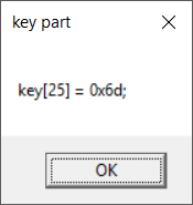 Part of the key appears