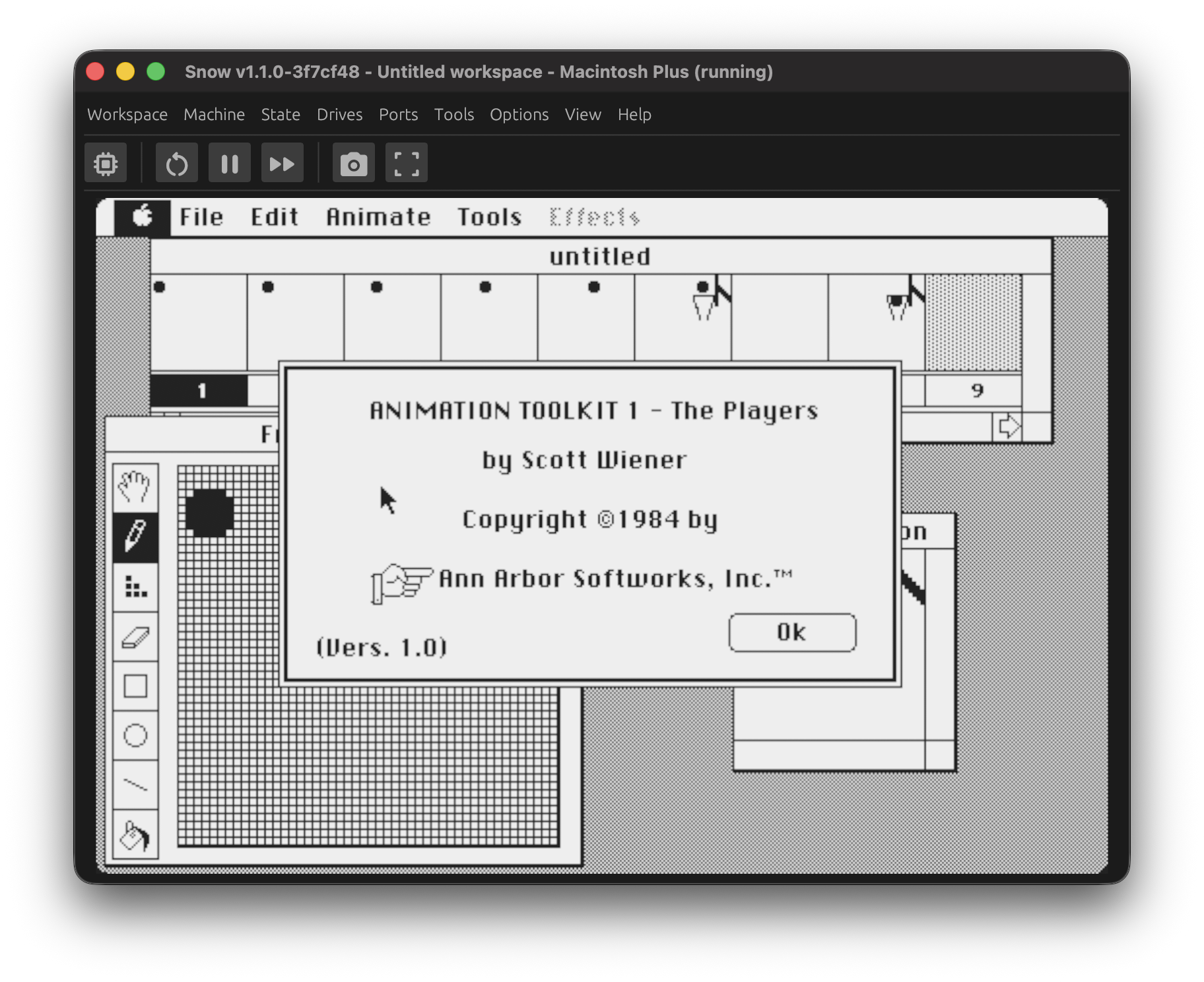 Animation Toolkit 1.0, running in Snow